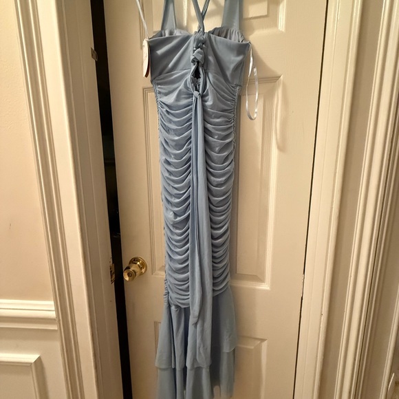 Selfie Leslie Blue Bodycon Midi Dress Sweetheart Neckline - Picture 4 of 7